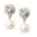 Carolee Crystal Fireball and Pearl Drop Earrings